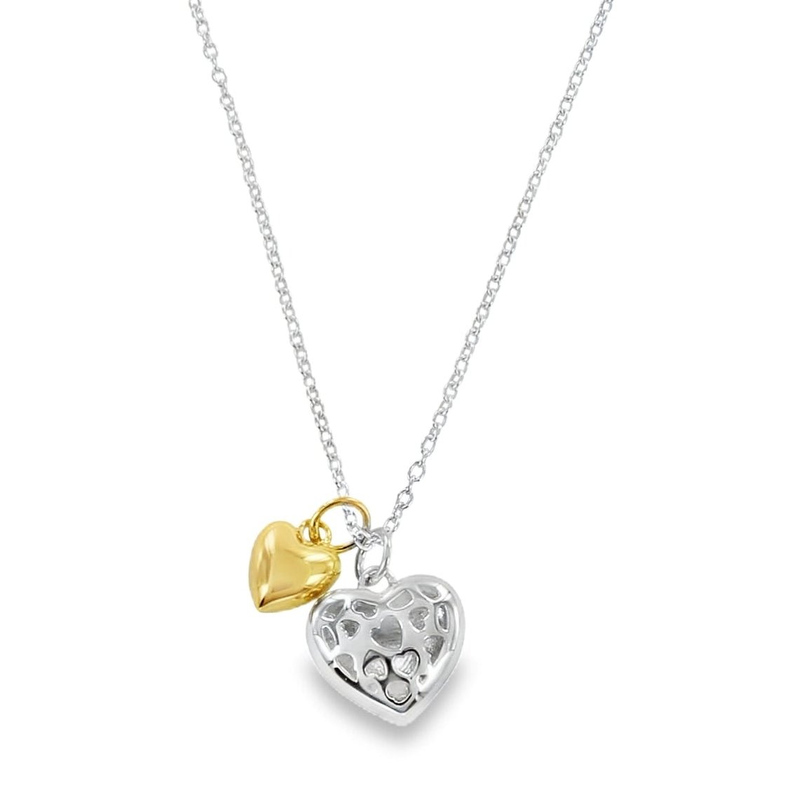 Double Heart Charm Necklace - Reeves & Reeves