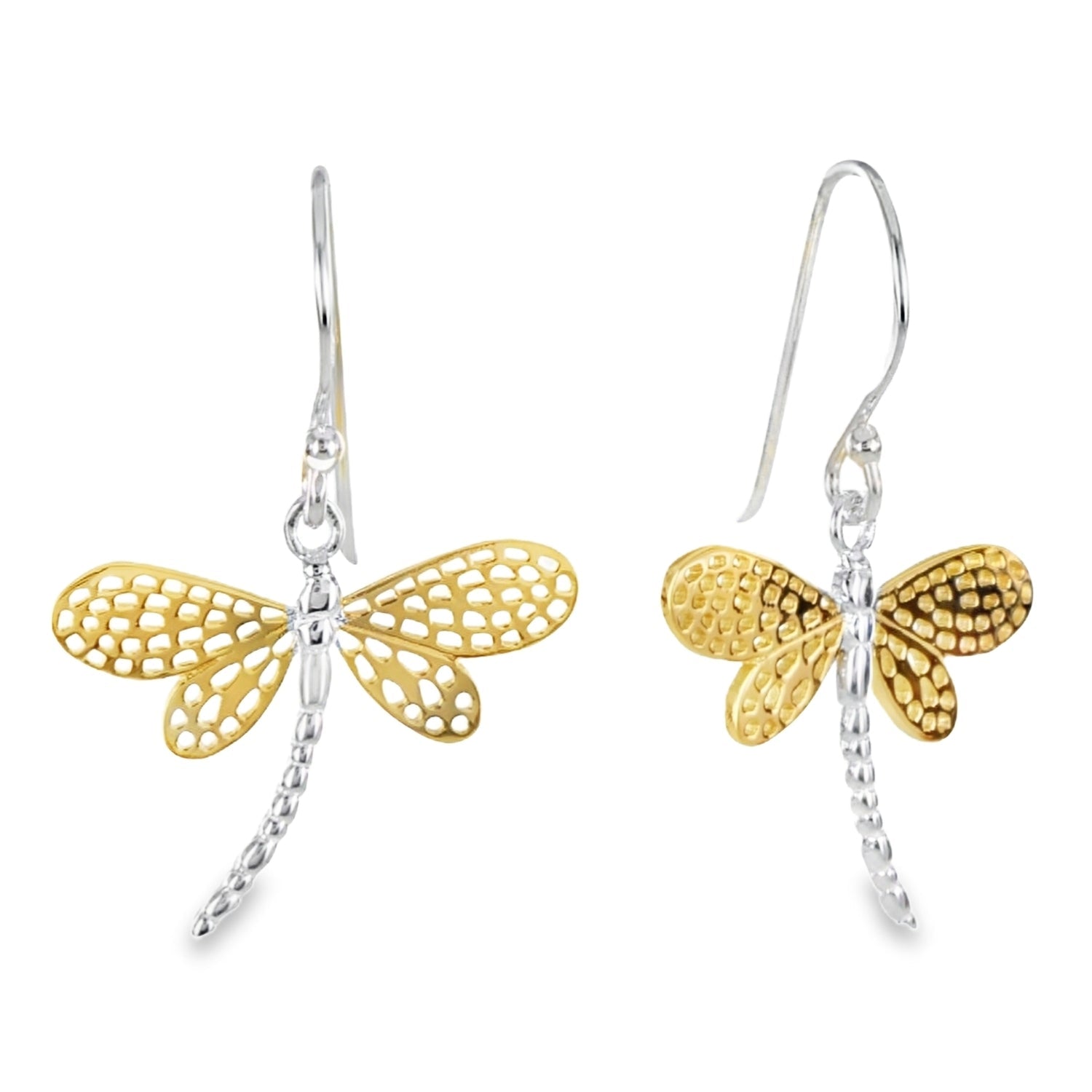 Dragonfly Sterling Silver Drop Earrings - Reeves & Reeves