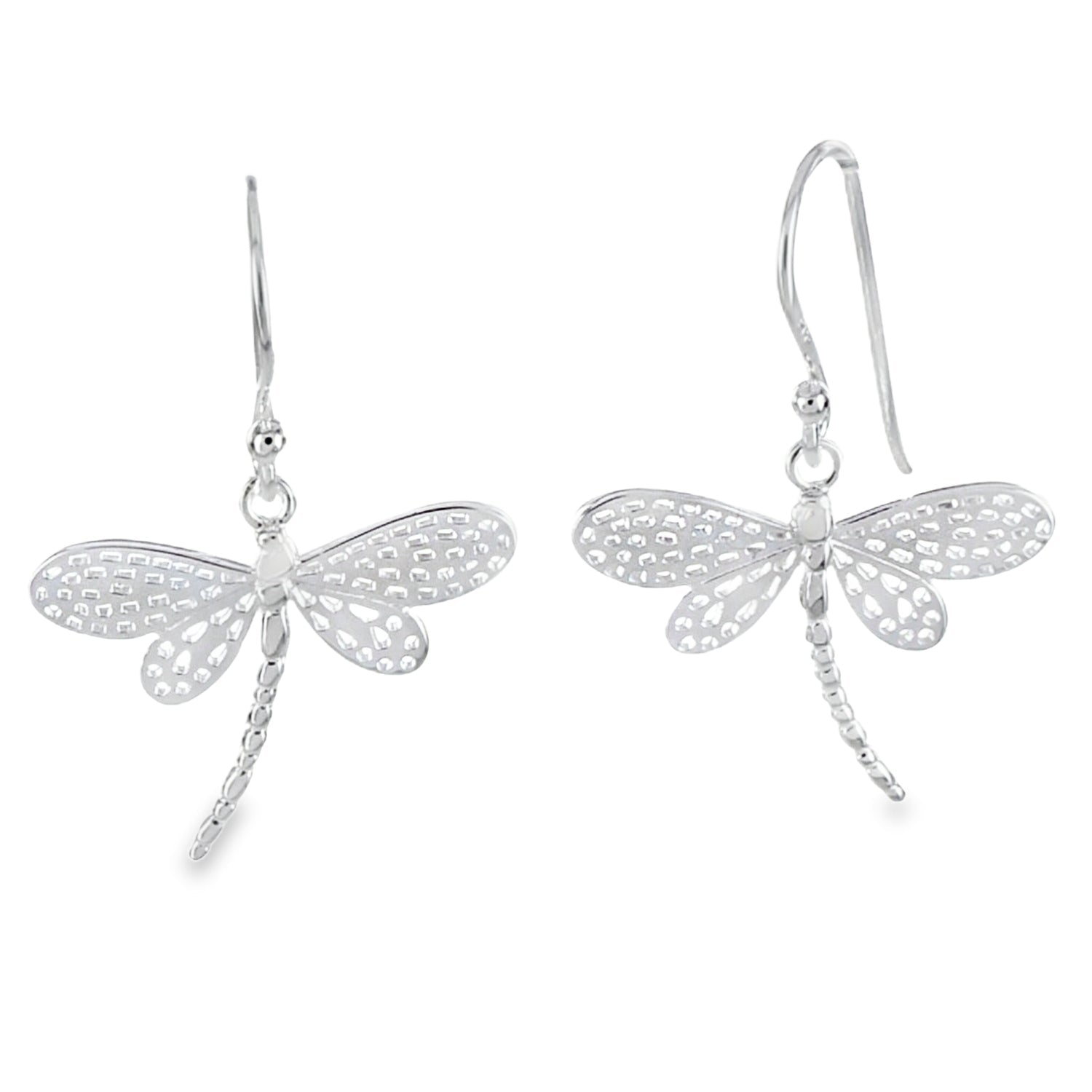 Dragonfly Sterling Silver Drop Earrings - Reeves & Reeves