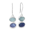Duo Rough Stone Drop Earrings in Sterling Silver - Reeves & Reeves