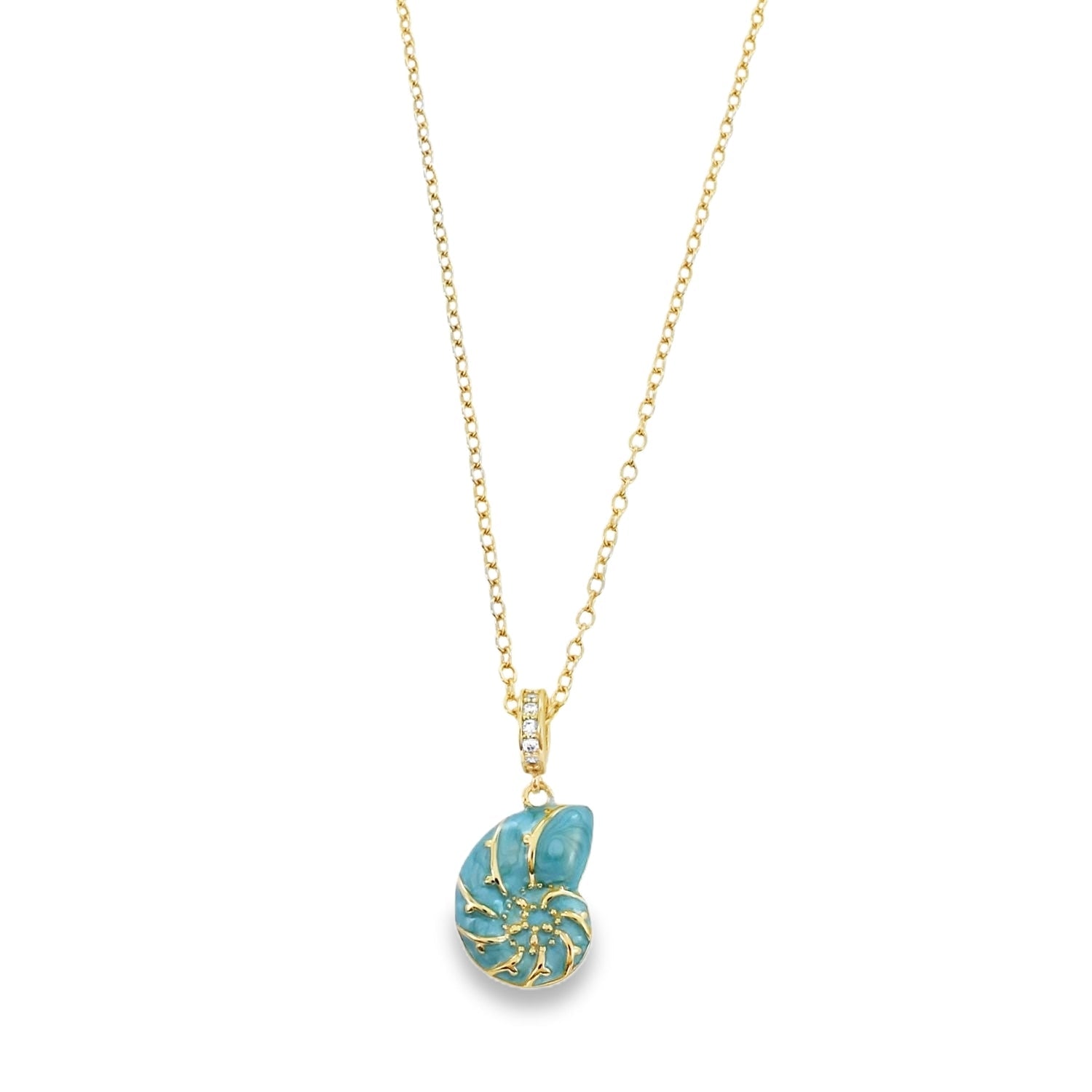 Enamel Ammonite Shell Necklace - Reeves & Reeves