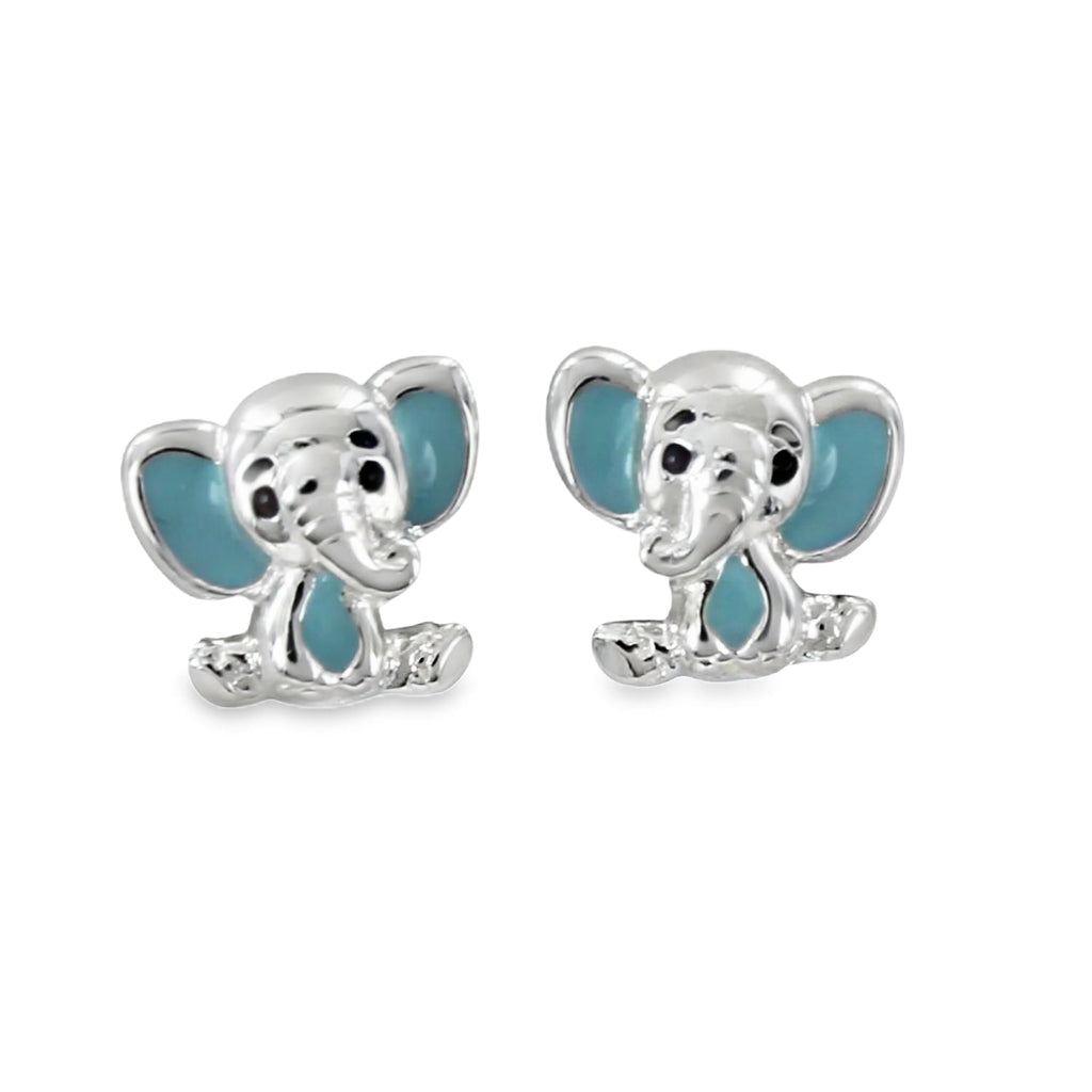 Enamel Elephant Stud Earrings - Reeves & Reeves