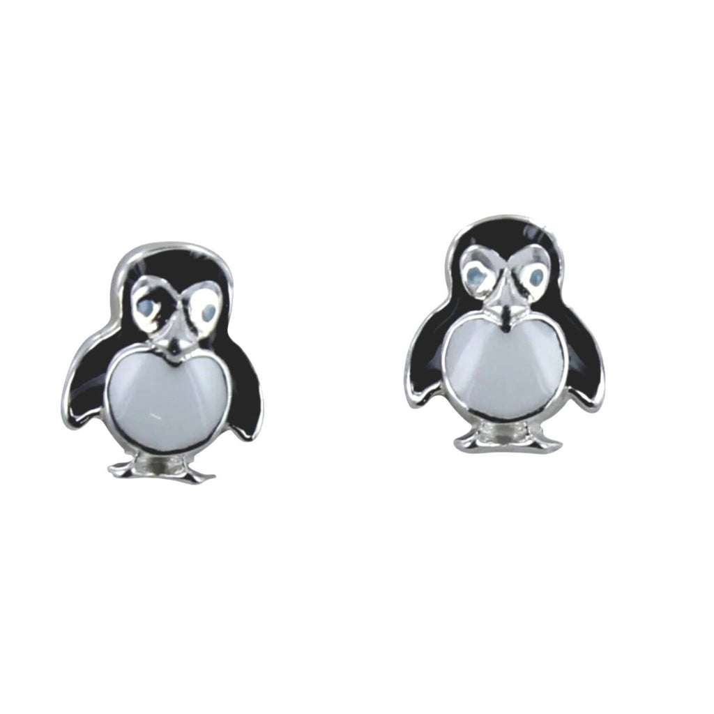 Enamel Penguin Stud Earrings - Reeves & Reeves