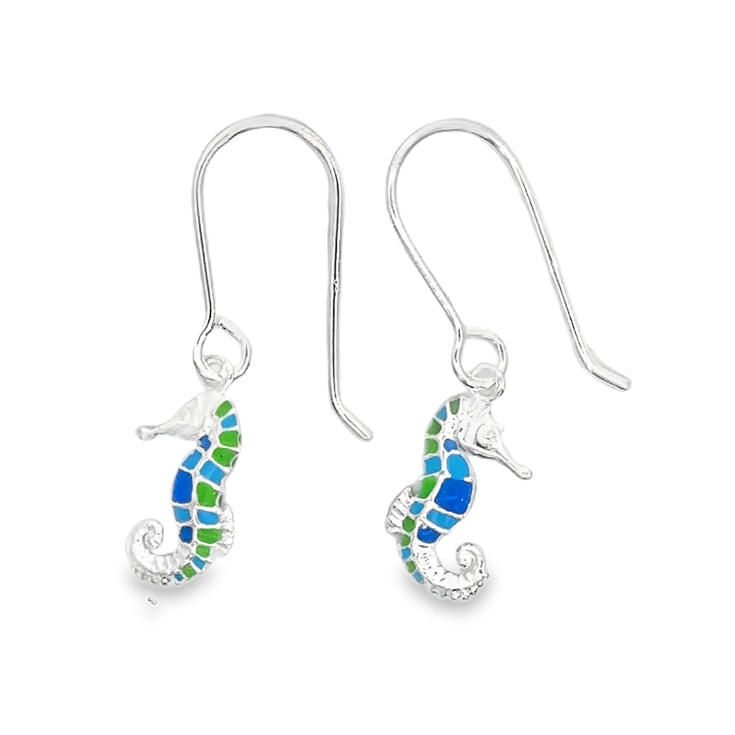 Enamel Seahorse Drop Earrings - Reeves & Reeves