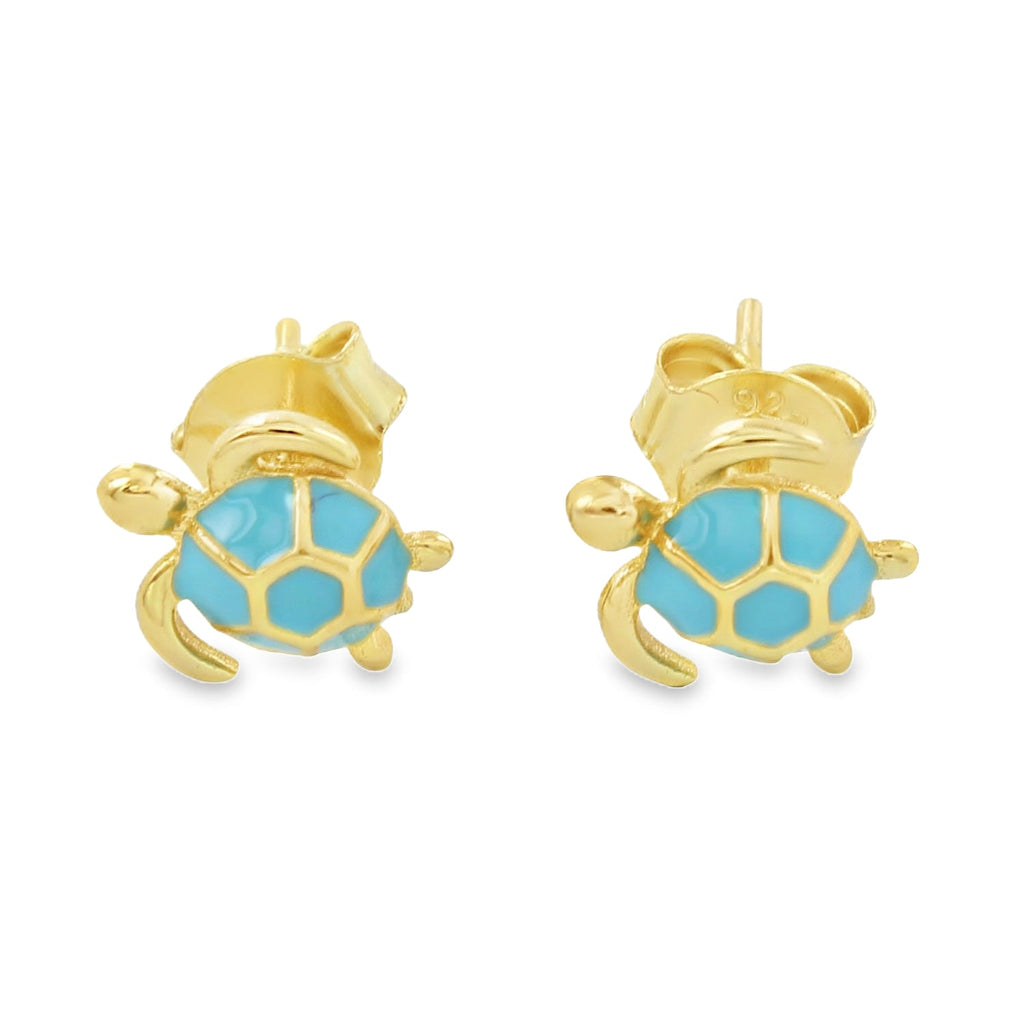 Enamel Turtle Stud Earrings - Reeves & Reeves