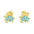 Enamel Turtle Stud Earrings - Reeves & Reeves