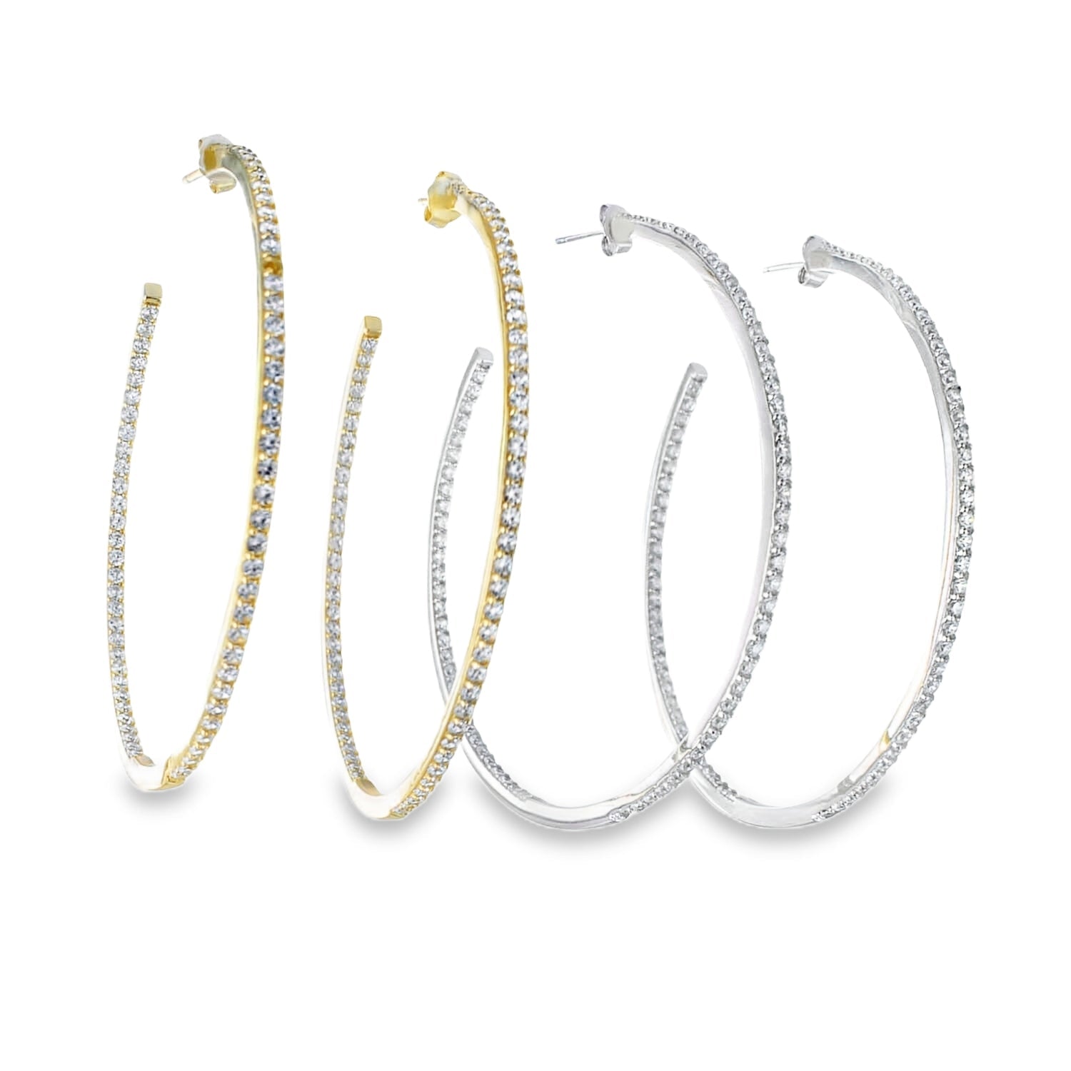 Extra Large Sparkling Hoop Earrings - Reeves & Reeves