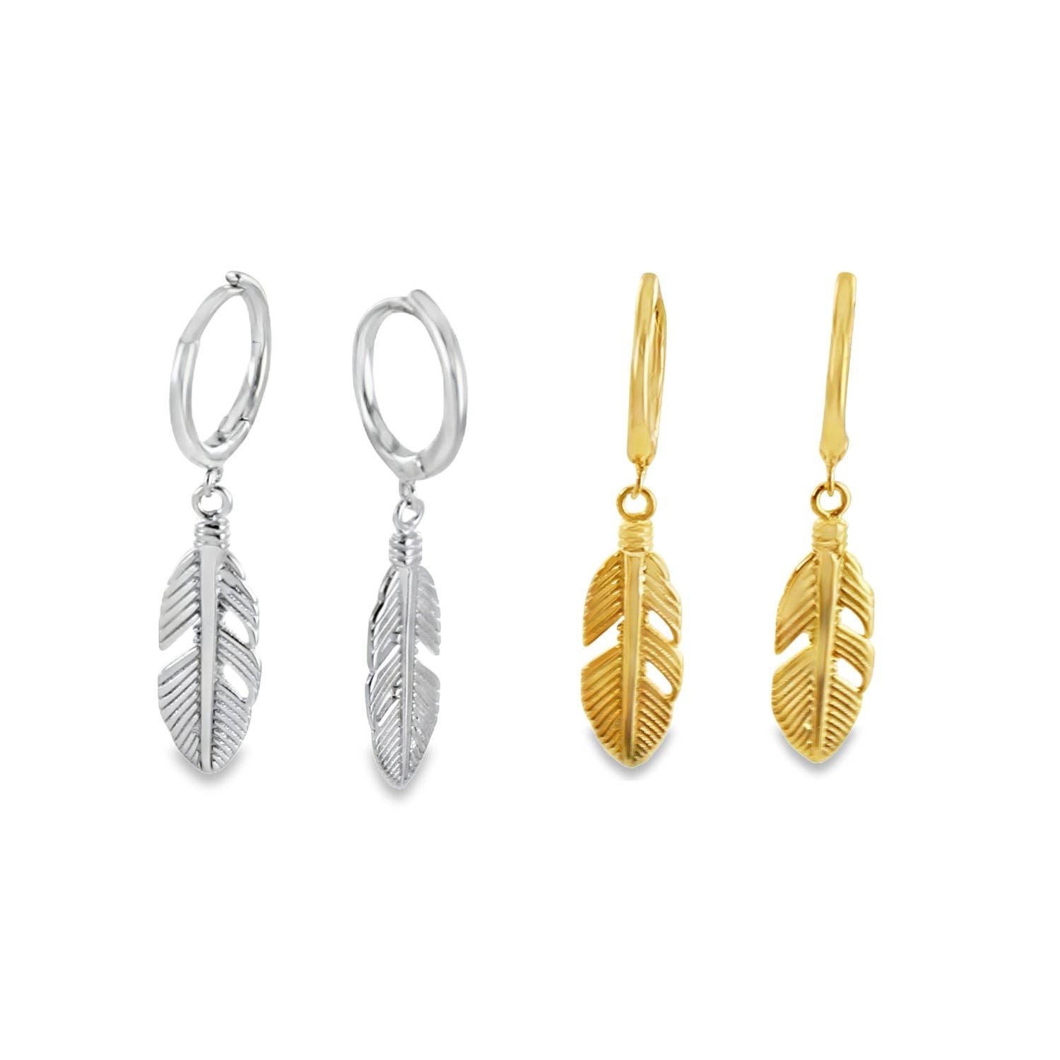Feather Sterling Silver Sleeper Earrings - Reeves & Reeves