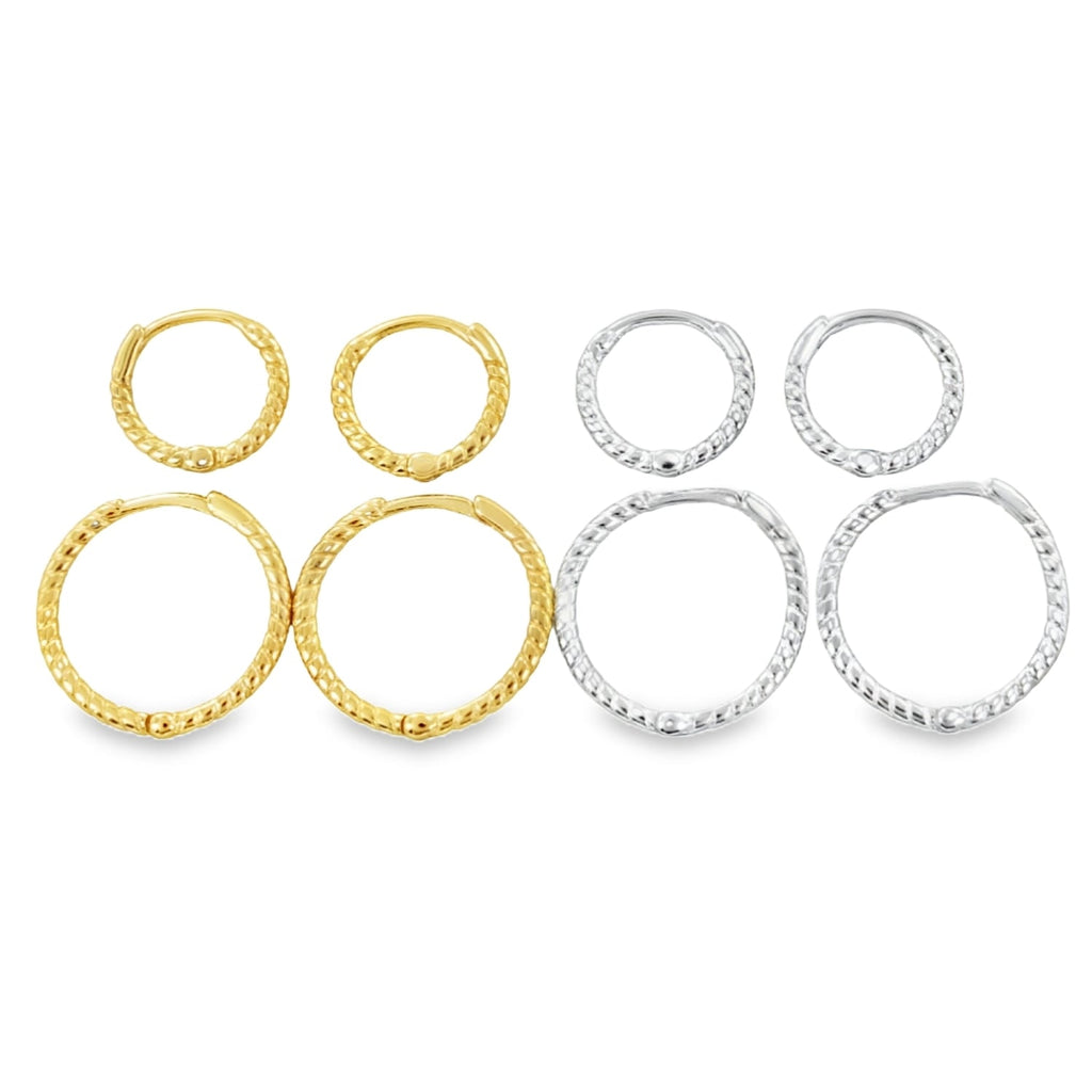 Fine Rope Huggie Hoop Earrings - Reeves & Reeves