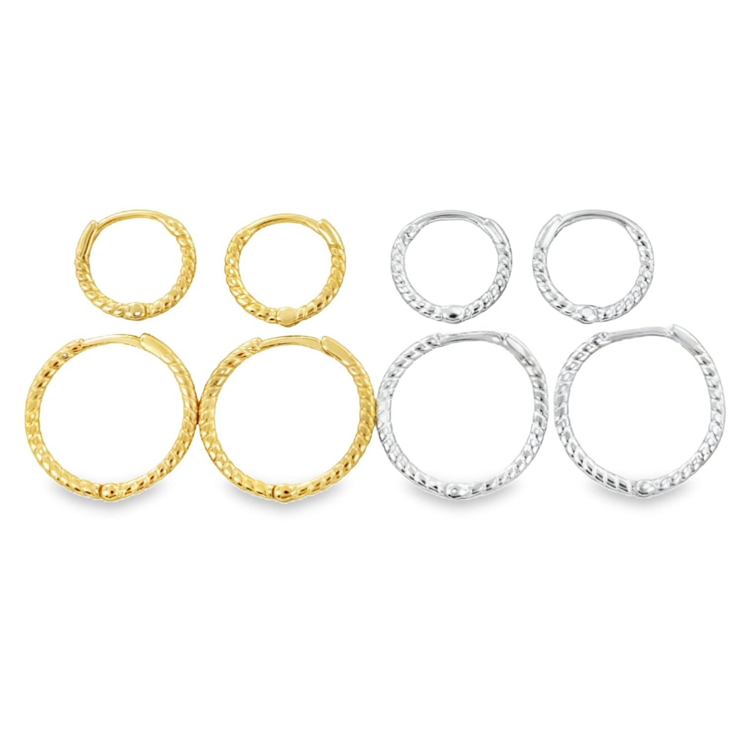 Fine Rope Huggie Hoop Earrings - Reeves & Reeves