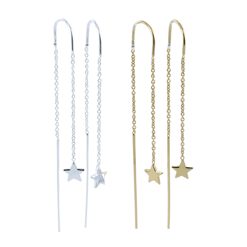 Fine Sterling Silver Star Drop Earring - Reeves & Reeves