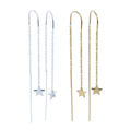 Fine Sterling Silver Star Drop Earring - Reeves & Reeves