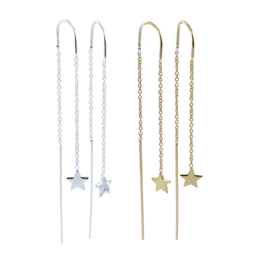 Fine Sterling Silver Star Drop Earring - Reeves & Reeves