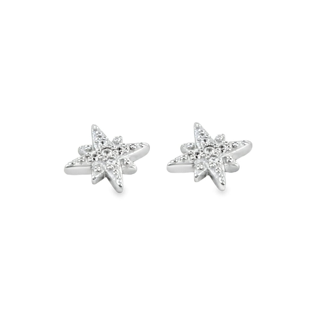 Follow That Star Sterling Silver Pavé Stud Earrings - Reeves & Reeves