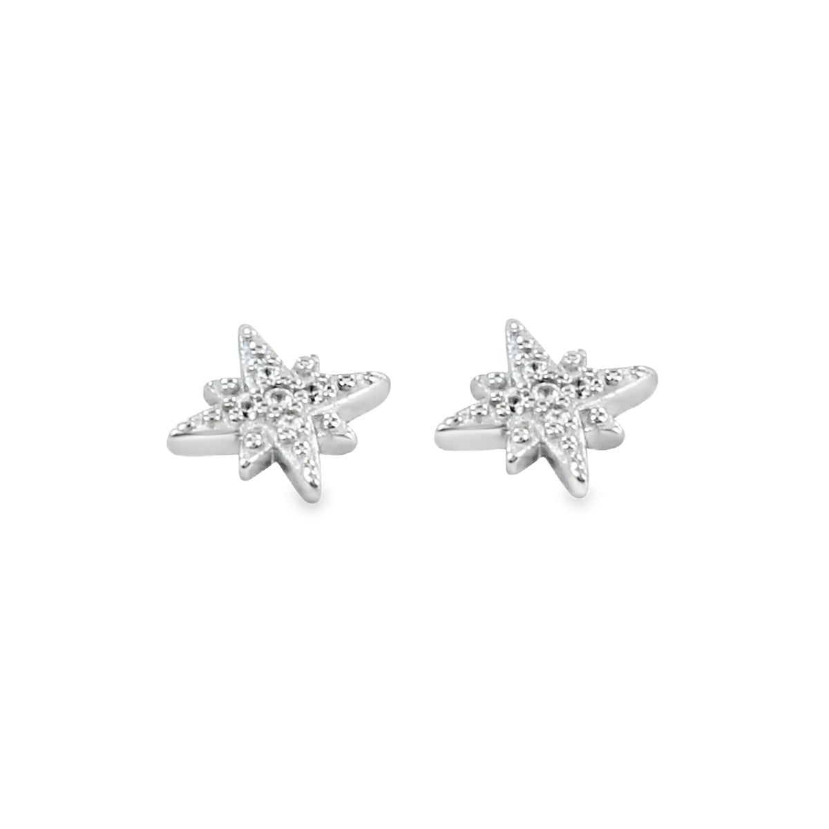 Follow That Star Sterling Silver Pavé Stud Earrings - Reeves & Reeves