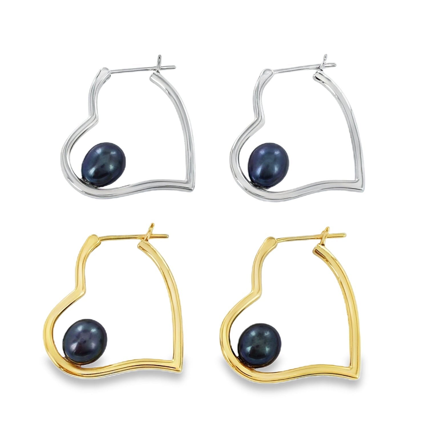 Heart Peacock Pearl Earrings - Reeves & Reeves