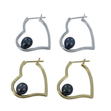Heart Peacock Pearl Earrings - Reeves & Reeves