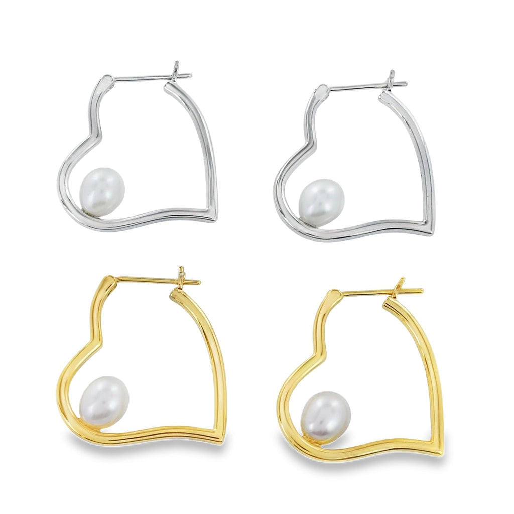 Heart Pearl Earrings - Reeves & Reeves