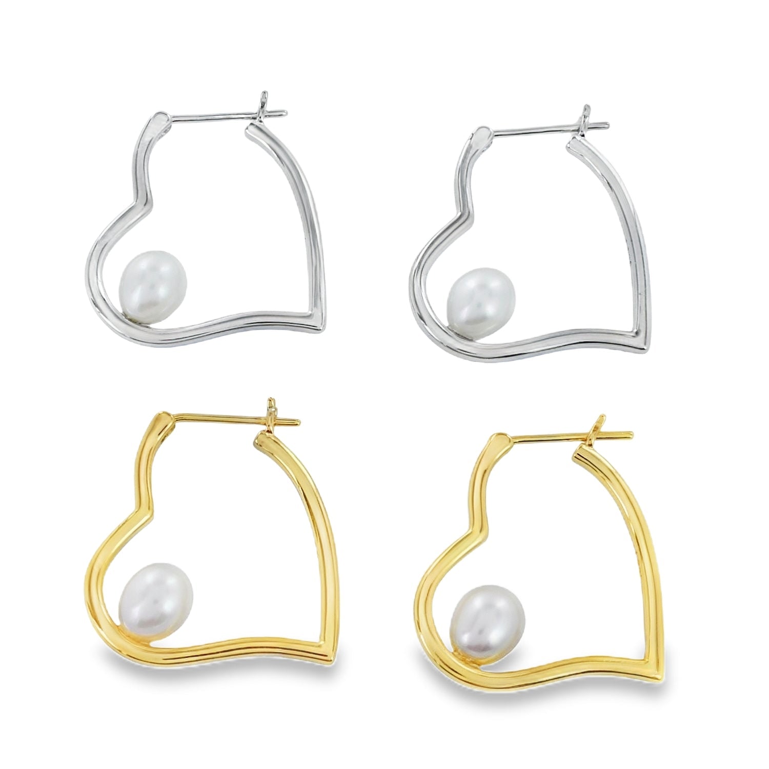 Heart Pearl Earrings - Reeves & Reeves