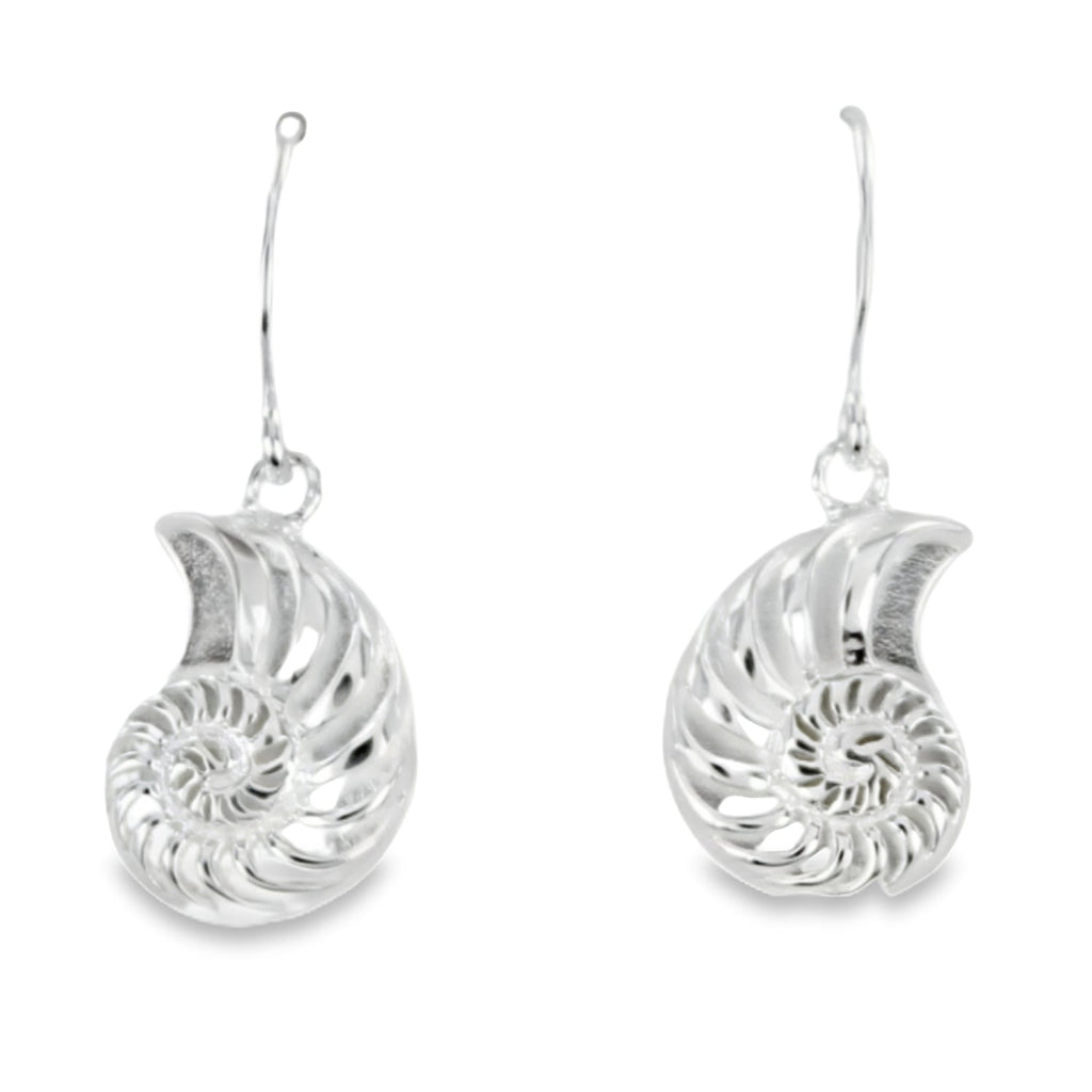 Jurassic Ammonite Sterling Silver Drop Earrings - Reeves & Reeves