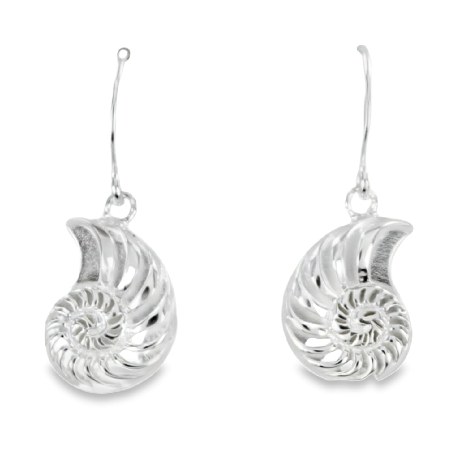 Jurassic Ammonite Sterling Silver Drop Earrings - Reeves & Reeves