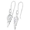 Large Angel Wings Sterling Silver Hook Earrings - Reeves & Reeves