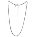 A sterling silver Men's box chain necklace, finished with a lobster clasp and adjustable feature.