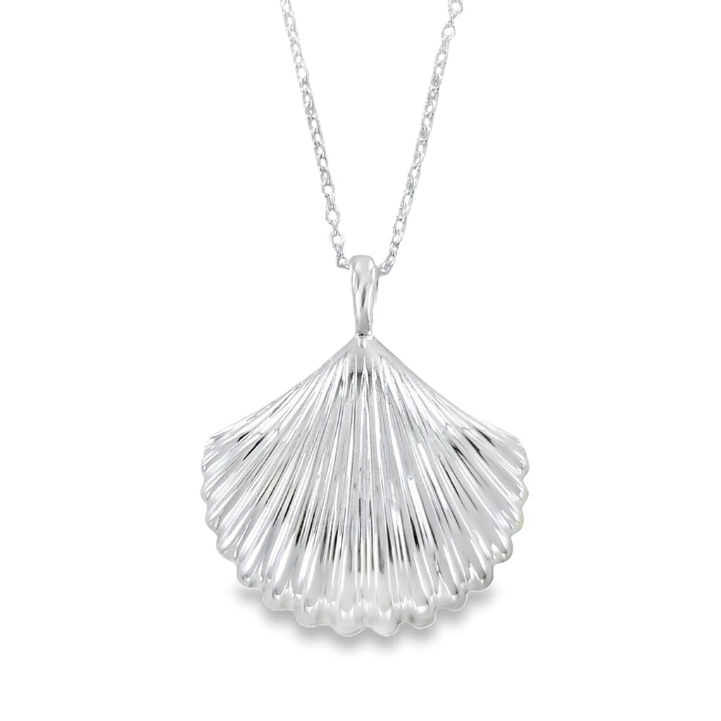 Large Scallop Shell Sterling Silver Necklace - Reeves & Reeves