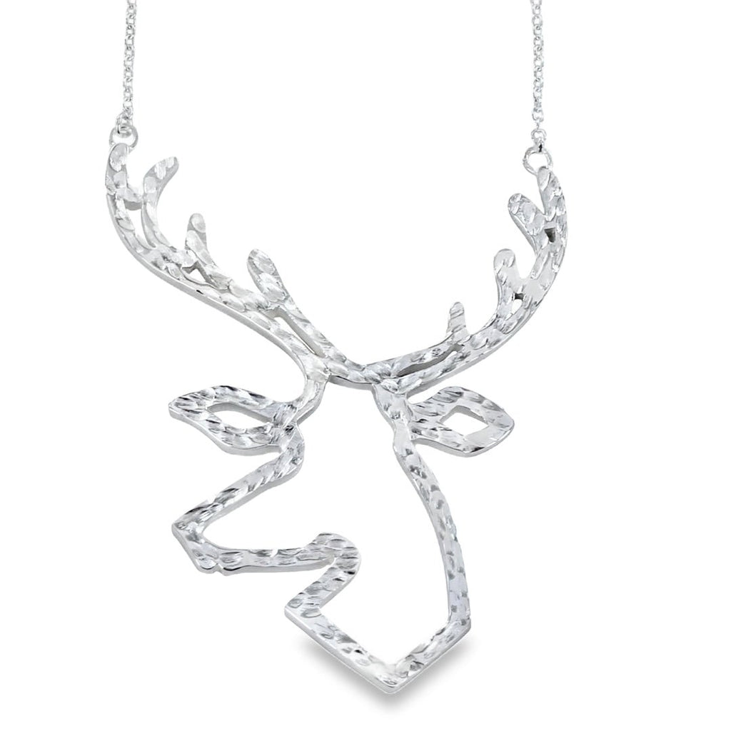 Large Silver Stag Necklace - Reeves & Reeves