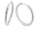 Large Sterling Silver Textured Hoop Earring - Reeves & Reeves