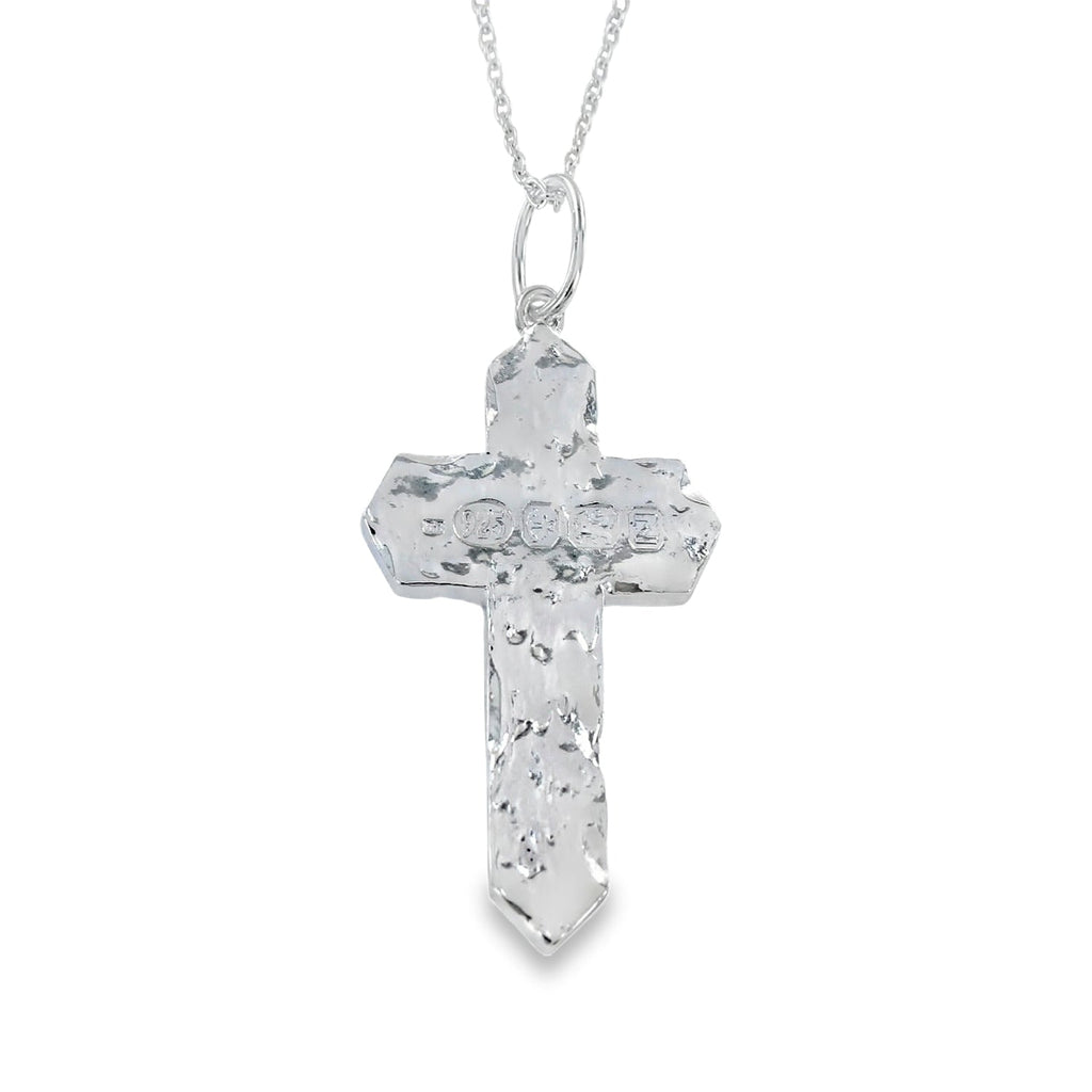 Large Textured Mens Cross Pendant - Reeves & Reeves