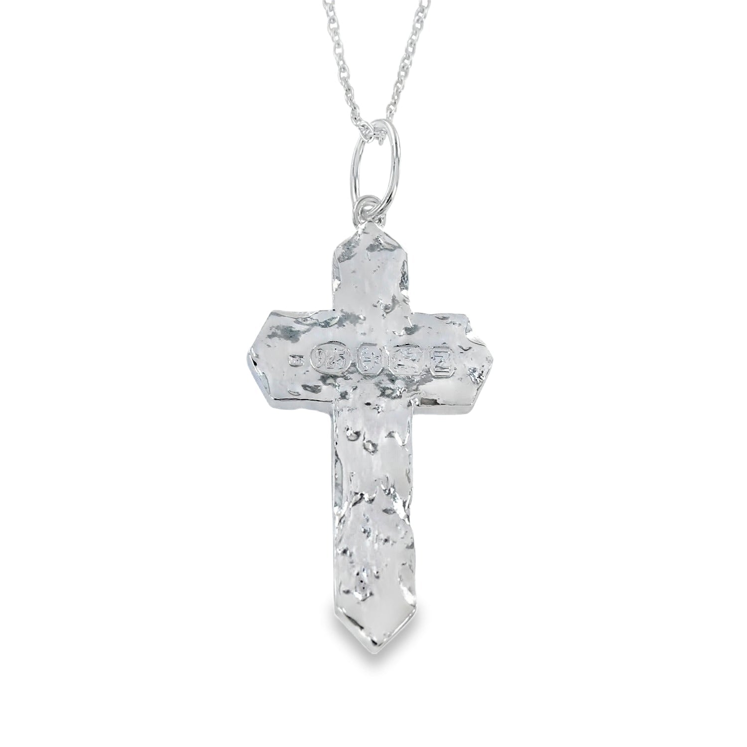 Large Textured Mens Cross Pendant - Reeves & Reeves