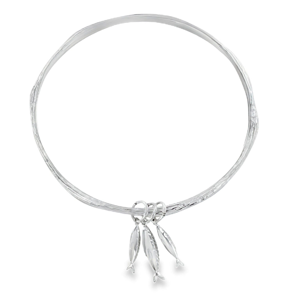 Little Fishes Sterling Silver Bangle - Reeves & Reeves