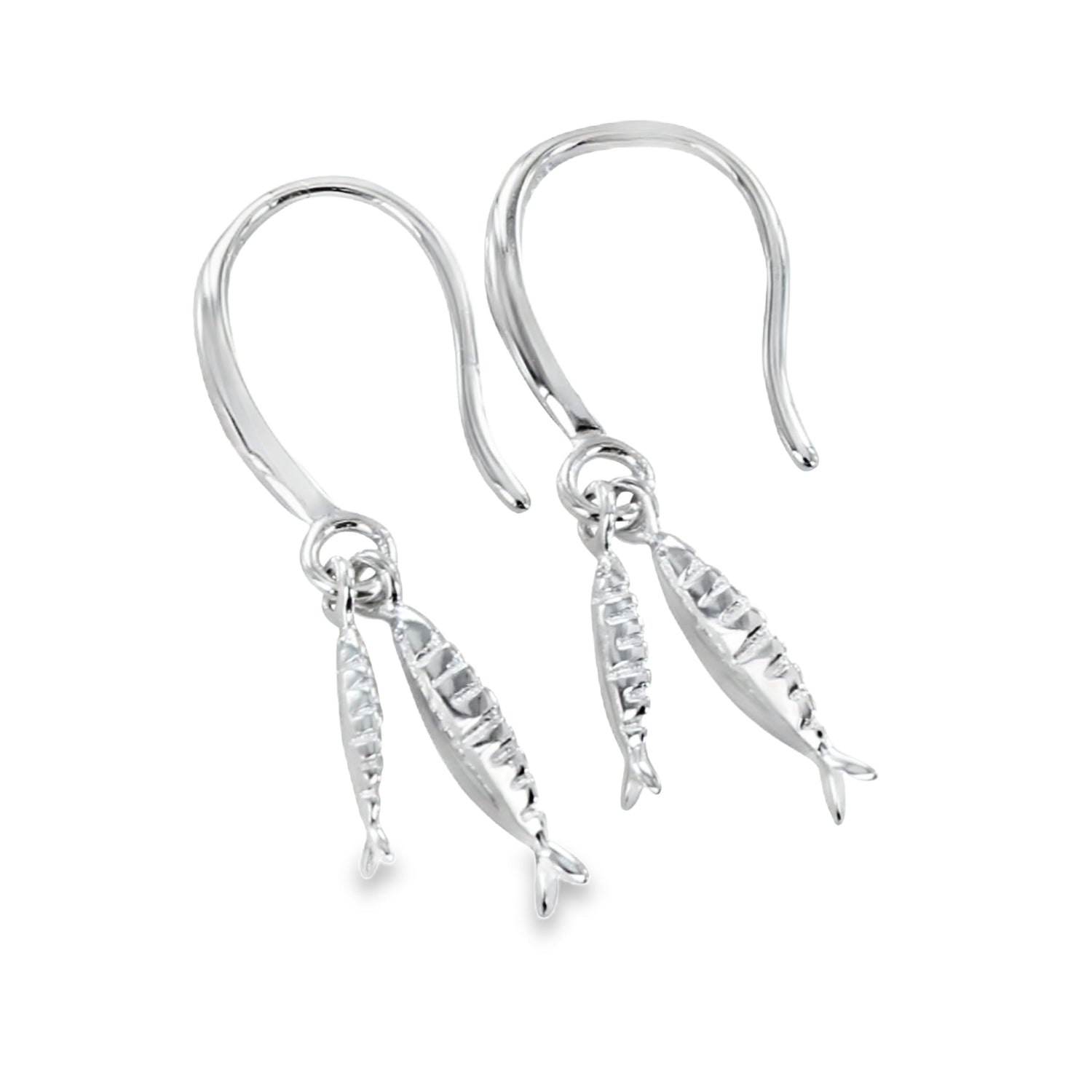 Little Fishes Sterling Silver Drop Earrings - Reeves & Reeves