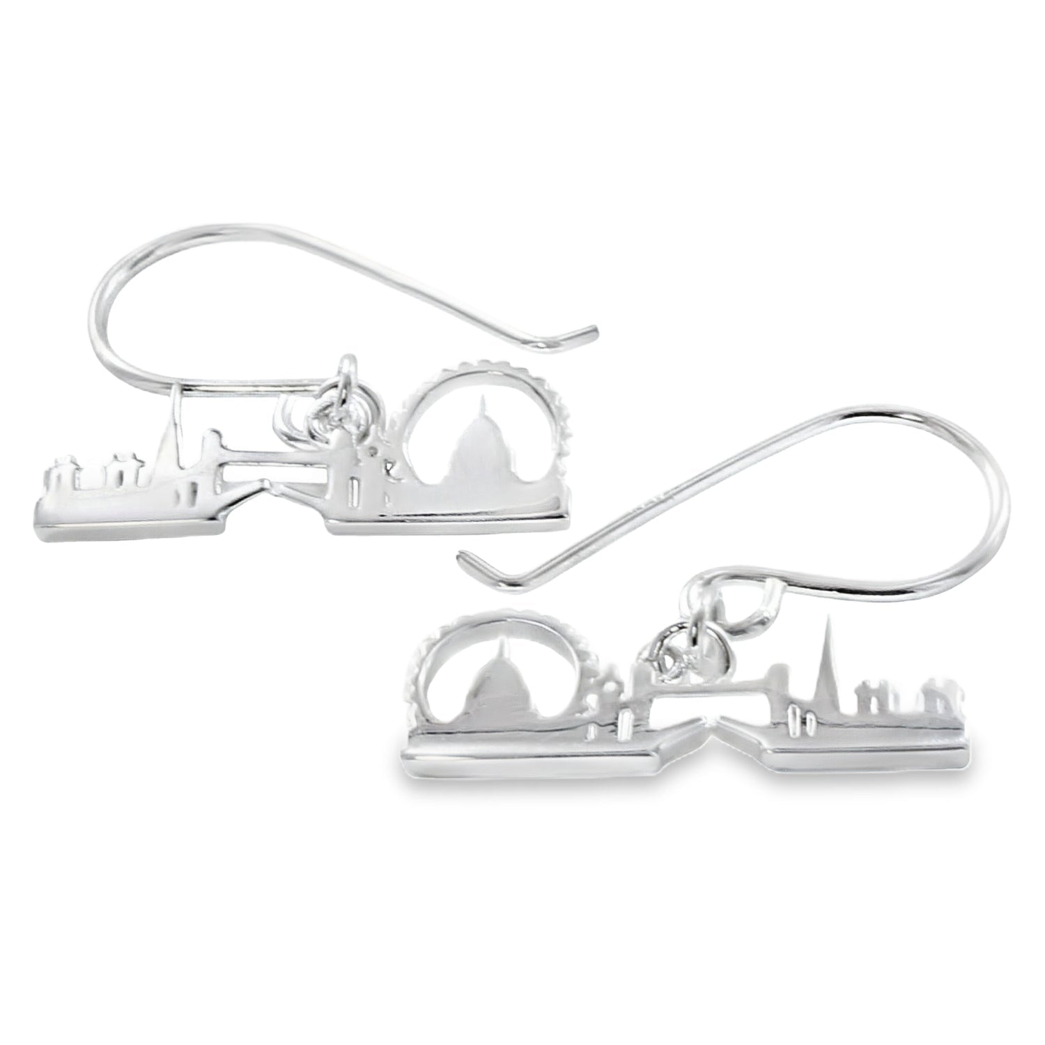London Skyline Sterling Silver Hook Earrings - Reeves & Reeves