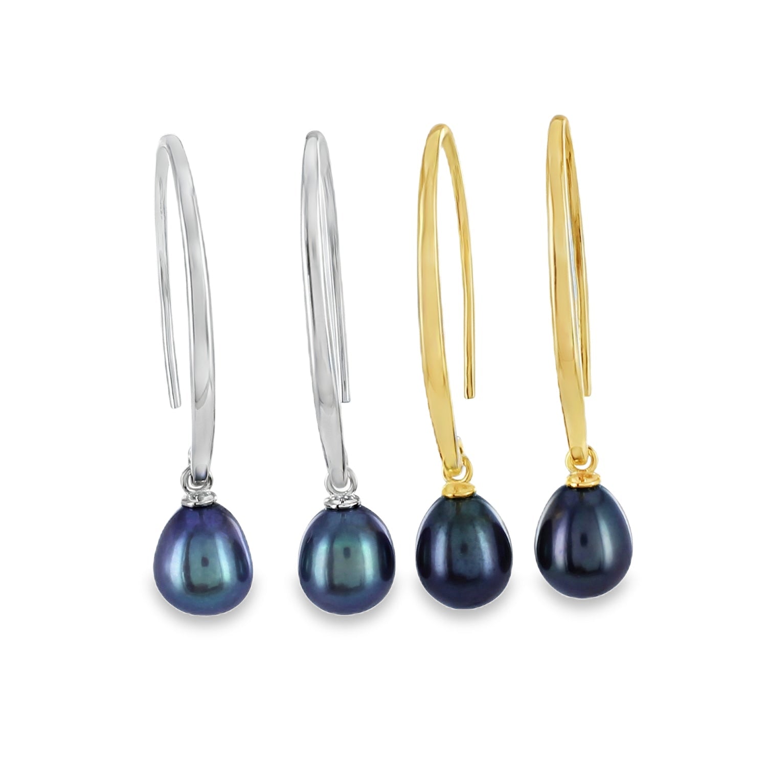 Long Loop Peacock Pearl Earrings - Reeves & Reeves