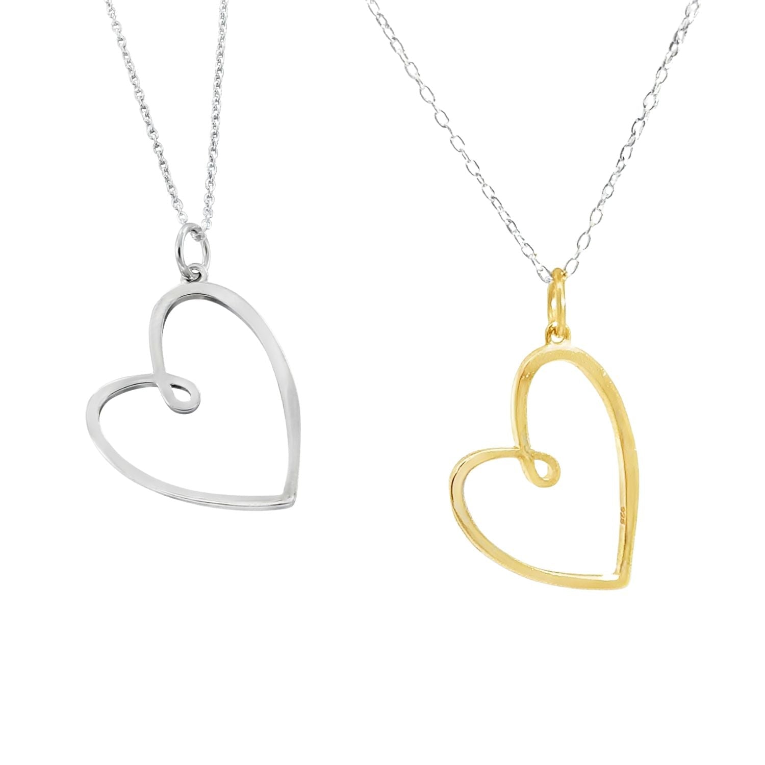 Looped Heart Necklace in Sterling Silver - Reeves & Reeves