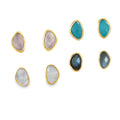 Maharani Gold Plated Stud Earrings - Reeves & Reeves