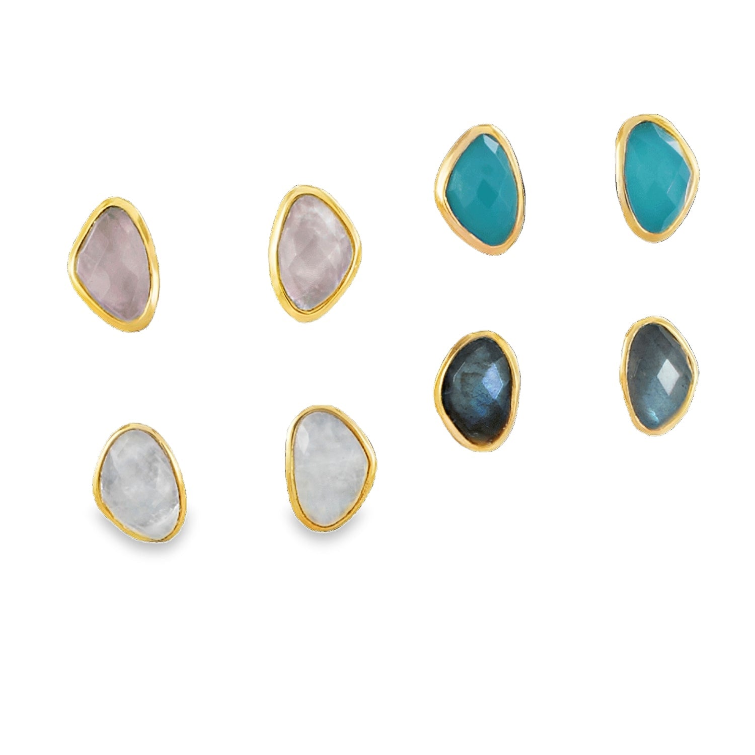 Maharani Gold Plated Stud Earrings - Reeves & Reeves