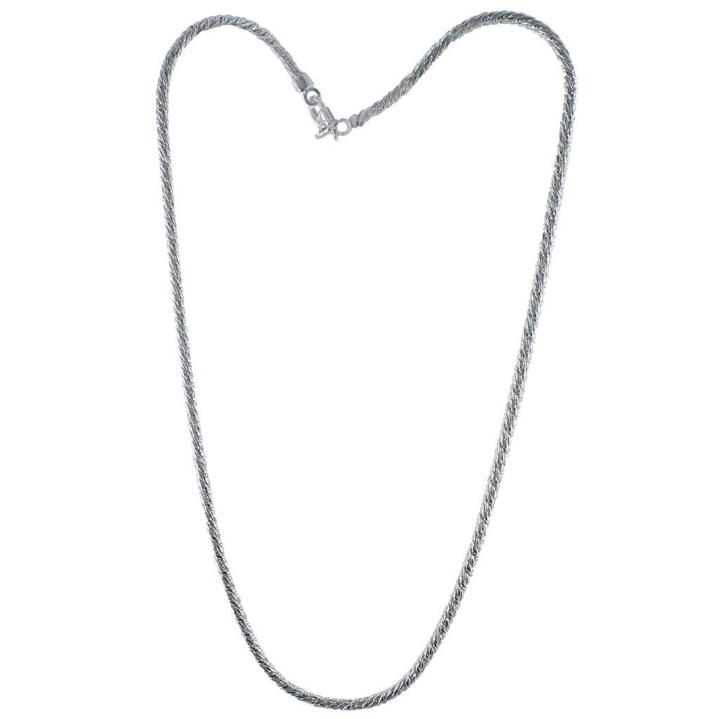 A sterling silver men's foxtail necklace.