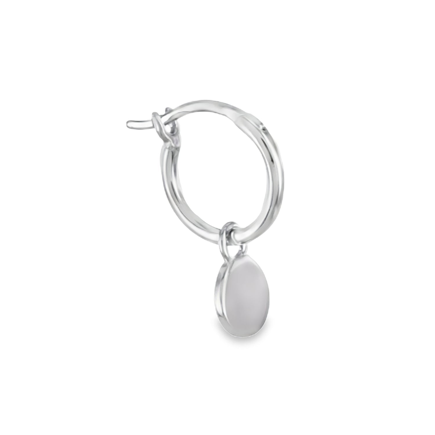Men's Sterling Silver Disc Sleeper Earring - Reeves & Reeves