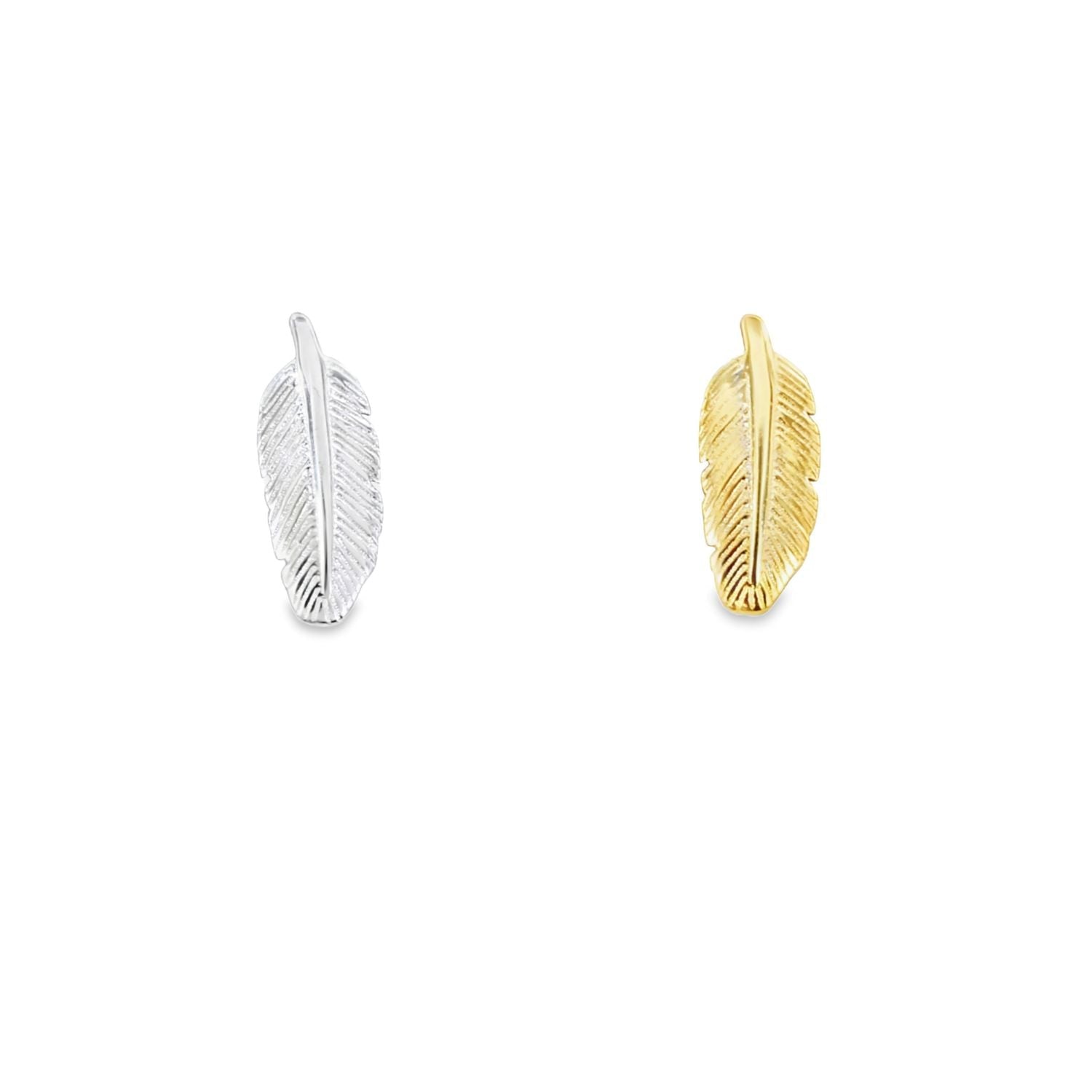 Men's Sterling Silver Feather Stud Earring - Reeves & Reeves