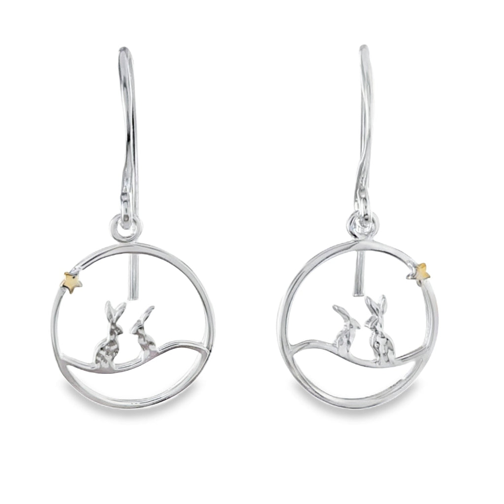 Moonlit Hares Drop Earrings - Reeves & Reeves