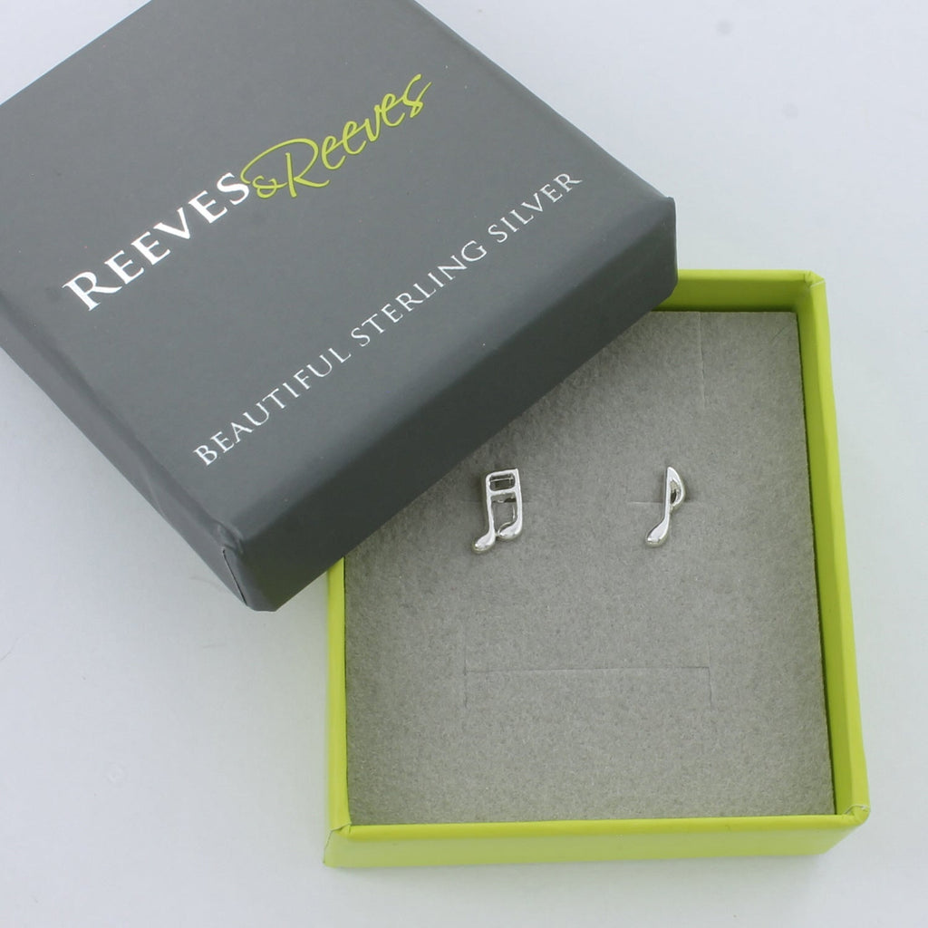 Music Note Stud Earrings - Reeves & Reeves