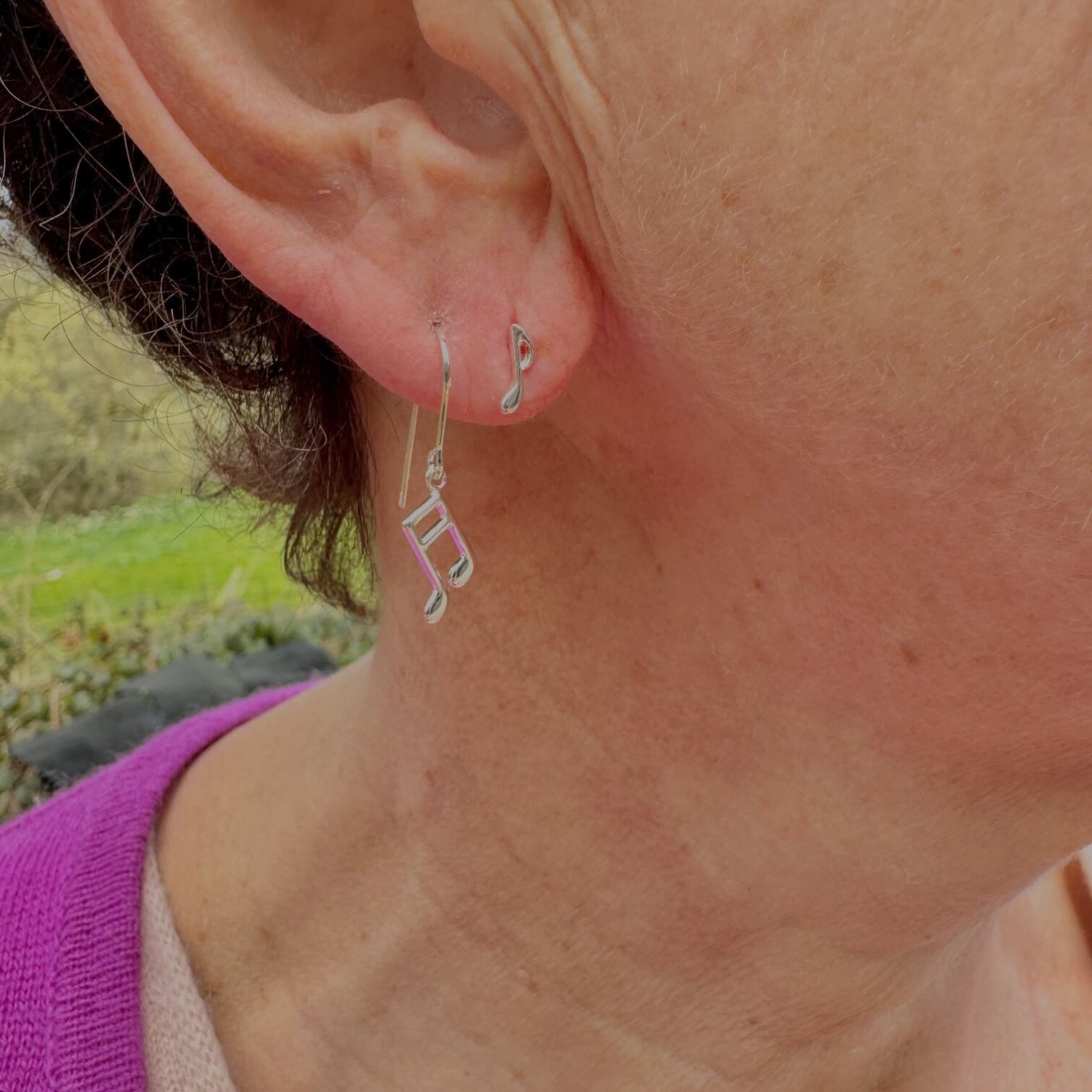 Music Note Stud Earrings - Reeves & Reeves