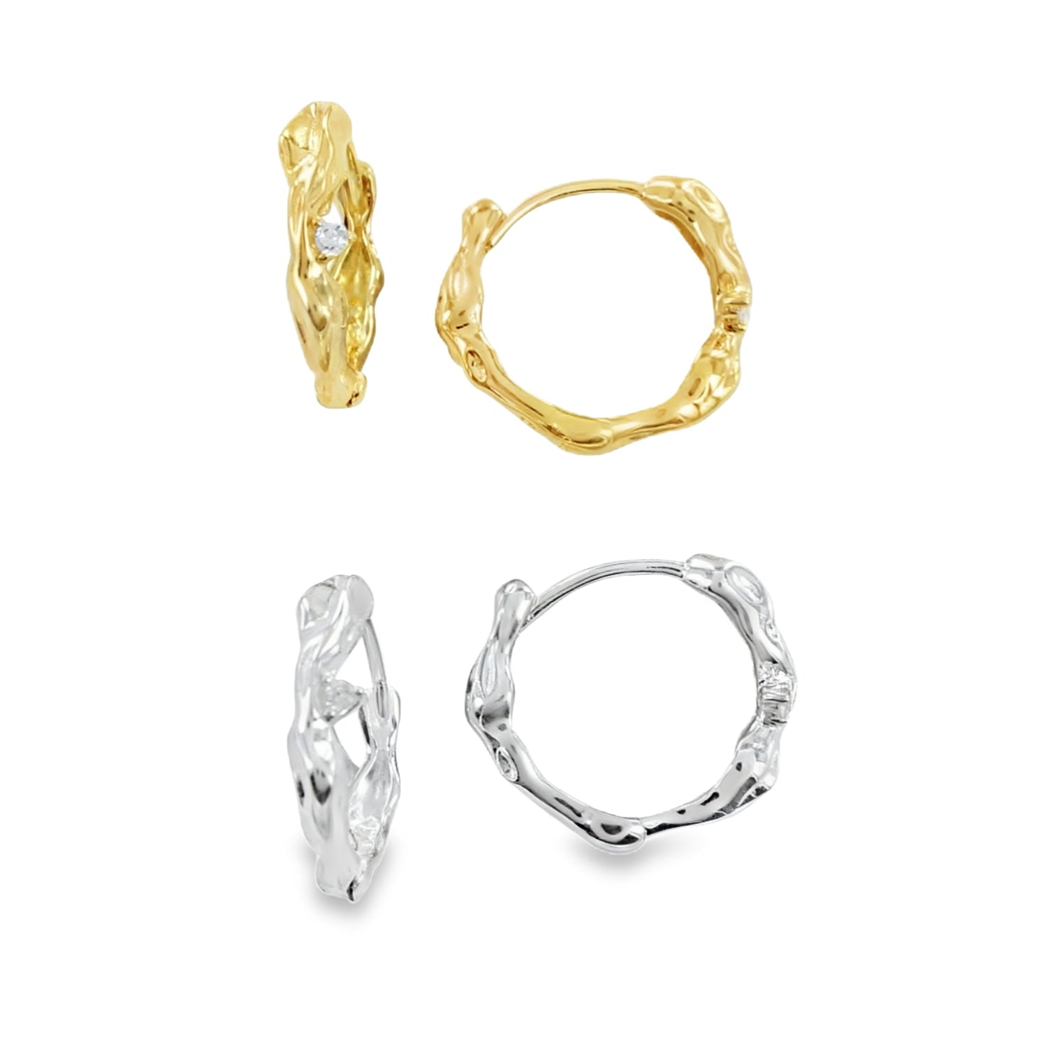 North Star Textured Hoop Earring - Reeves & Reeves