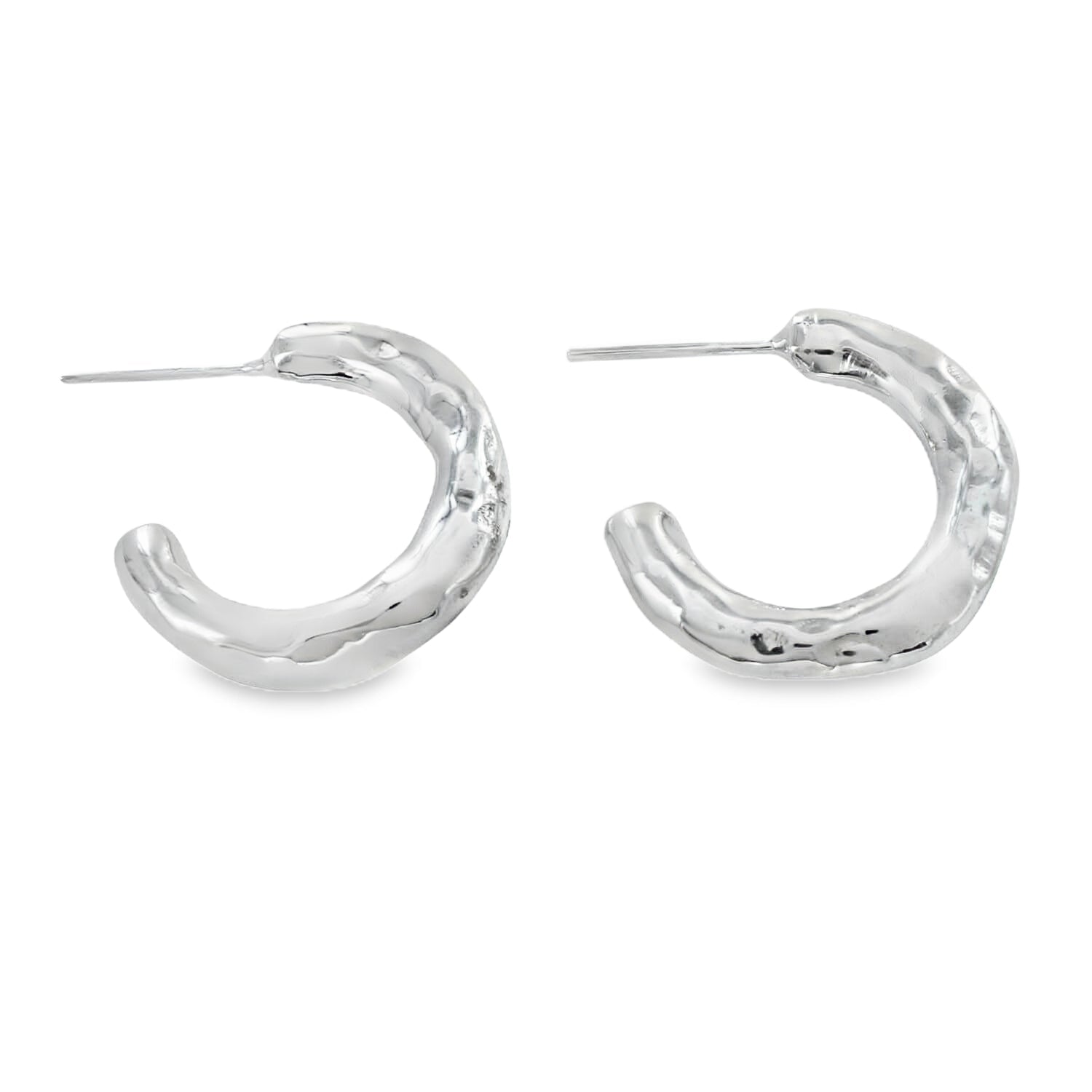 Orbit Hoop Earrings Hammered - Reeves & Reeves