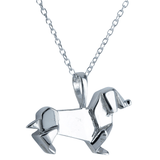 Origami Dachshund Sterling Silver Necklace - Reeves & Reeves