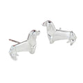 Origami Dachshund Sterling Silver Stud Earrings - Reeves & Reeves