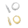 Oval Hoop Sparkle Earrings in Sterling Silver - Reeves & Reeves